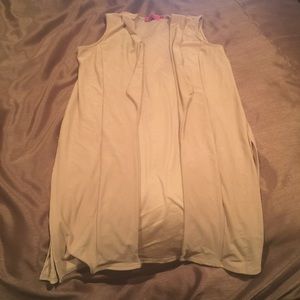 Camel Sleeveless Duster Coat