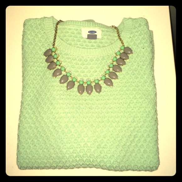 Mint Waffleknit Sweater: Office Appropriate!