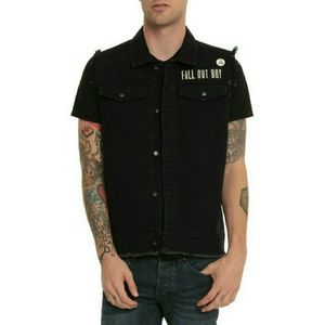 Fall Out Boy Sleeveless Black Demin Vest