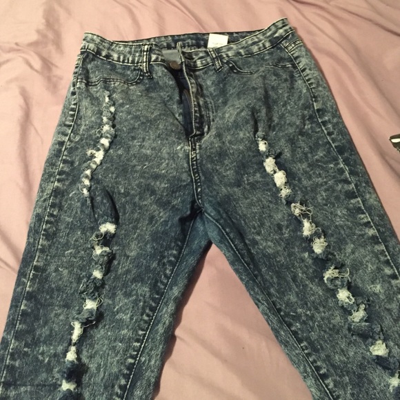 Acid Wash HIGH WAISTED skinny jeans ✨