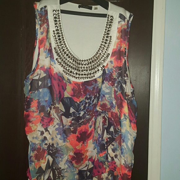 FLORAL XXL TOP DECORATIVE TOP - Picture 1 of 4