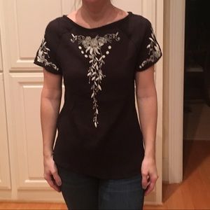 Anthropologie black and white top!