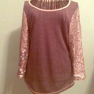 Bke sequin sleeve tee
