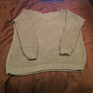 Gray Knit Sweater Dress