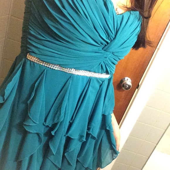 Turquoise Strapless Cocktail Dress {€ity Triangle} - Picture 1 of 4