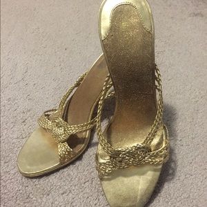 Cute gold heeled sandals