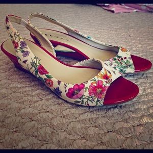 Chinese Laundry Floral Slingback Wedges