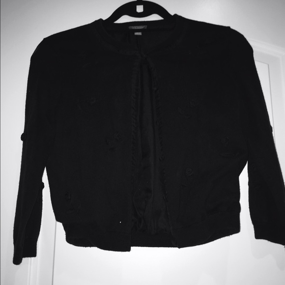 Ann Taylor petite black cardigan sweater