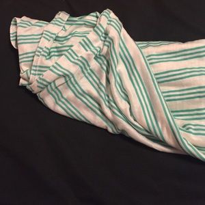 White and green stripes infinity scarf
