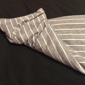 Gray and white stripes infinity scarf.