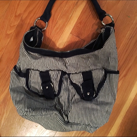 American Eagle Blue and White Striped Purse