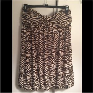 Zebra print, Tunic length strapless top/dress
