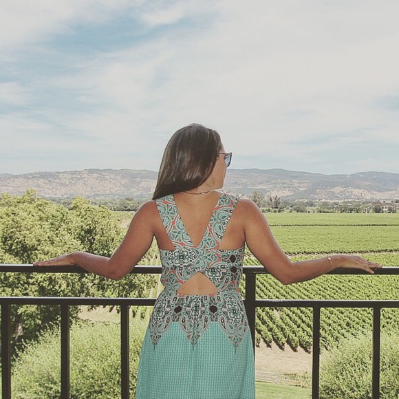 Anthropologie Dresses & Skirts - Anthropologie Cut-Out Turquoise Summer Dress