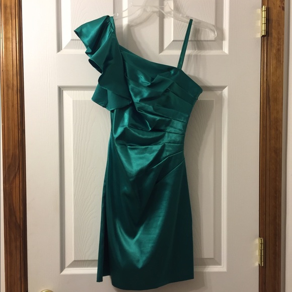 Emerald one strap dress