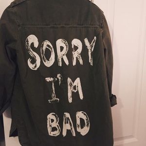 "Sorry I'm bad" jacket