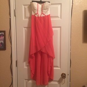 Coral High Low Dress