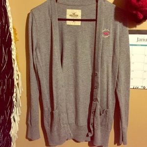 🇺🇸Light Grey Long Hollister Cardigan
