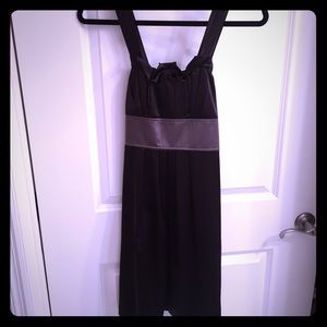 Satin Black Dress with Grey Sash ❤️✨❤️