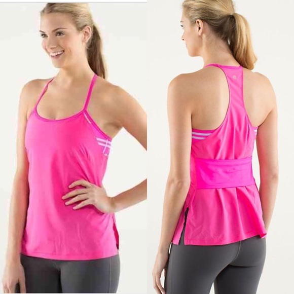 lululemon athletica Tops - Lululemon Amped Up Hot Pink Tank Size 2