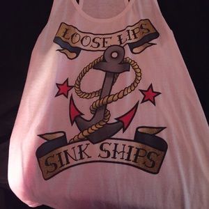 Loose Lips Sink Ships Tank Top