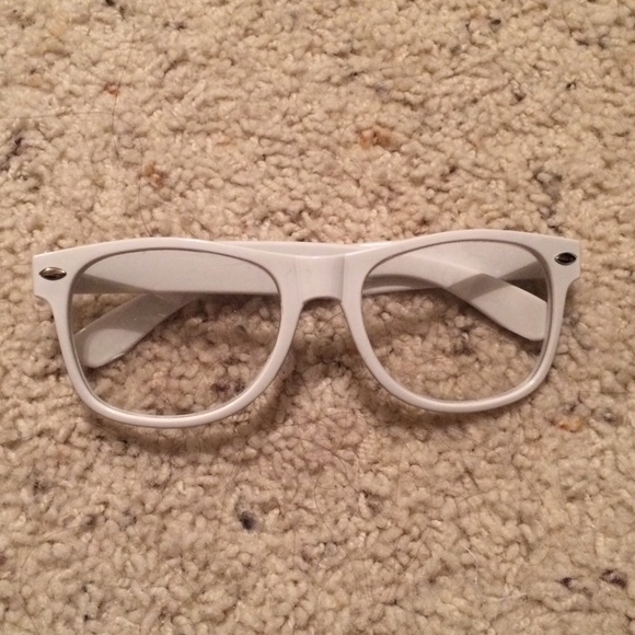 White nerd glasses