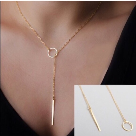 Lariat gold necklace