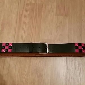 Pink & Black studded belt