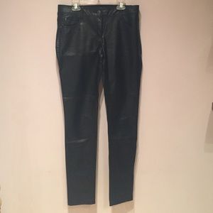 Faux leather black skinny pants