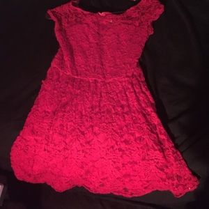 Dark red mini dress
