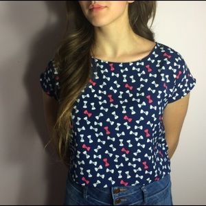 Bow Tie Print Top