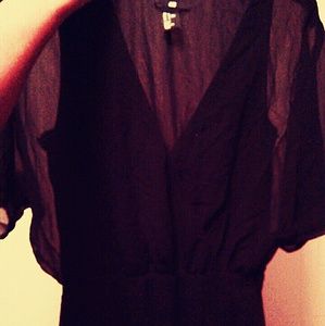 H&M  long sheer black dress