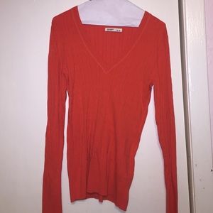 Orange v neck sweater