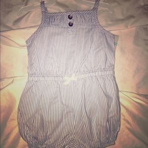 Blue and White 6 months romper