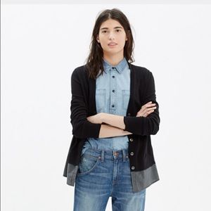 Madewell Shirting Cardigan in Navy
