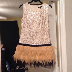 Short feather dress