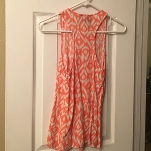 Orange tribal print tank top XS