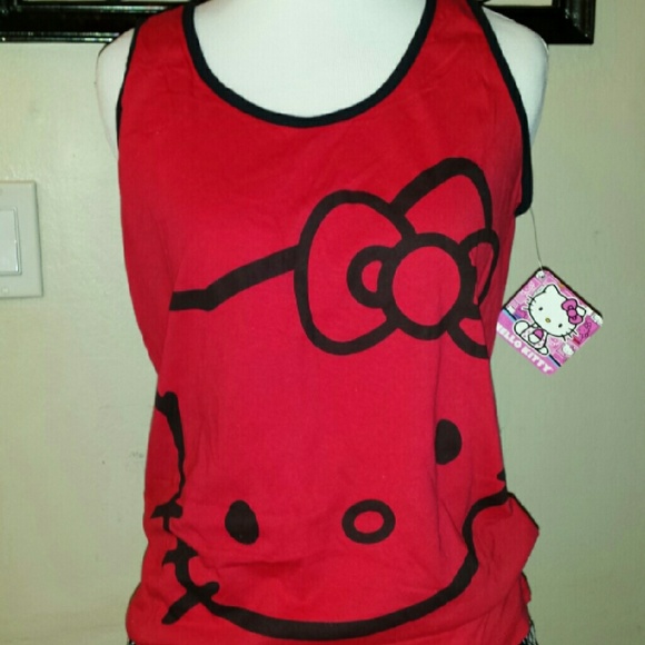 ~SOLD~ NWT Hello Kitty Racerback Top Pajamas - Picture 2 of 4