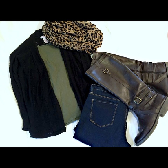 Black 3/4 sleeve cardigan