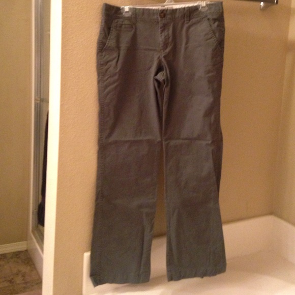 Olive bootcut khaki pants