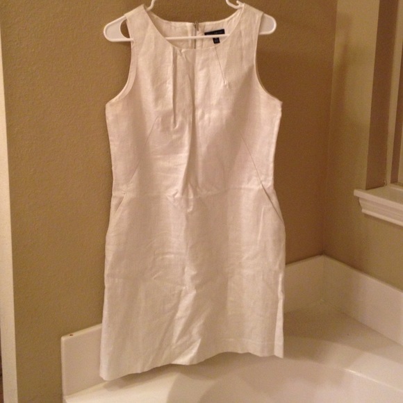 White dress with silver metallic accent color