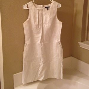 White dress with silver metallic accent color