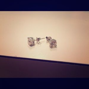 Cubic zirconia & sterling silver studs