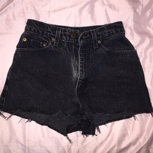 Levi's black high waisted shorts
