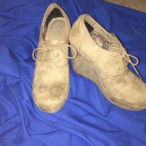 Suede wedges