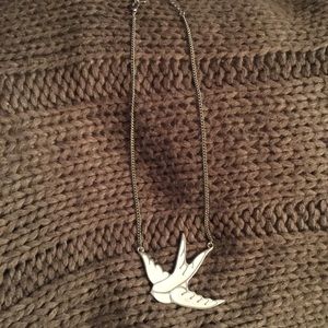 White bird necklace