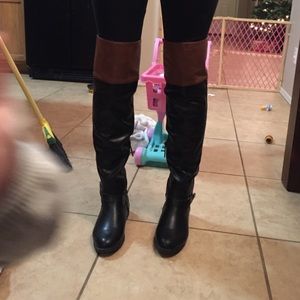 Knee high black boots