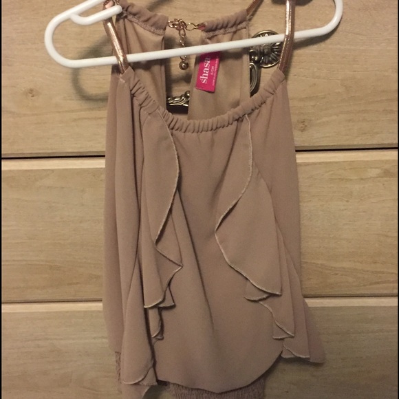 A tan/brown blouse