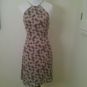 J. Crew silk diamond print halter dress size 2