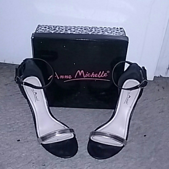 Black and gold heels