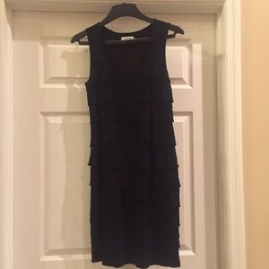 CALVIN KLEIN layered black dress